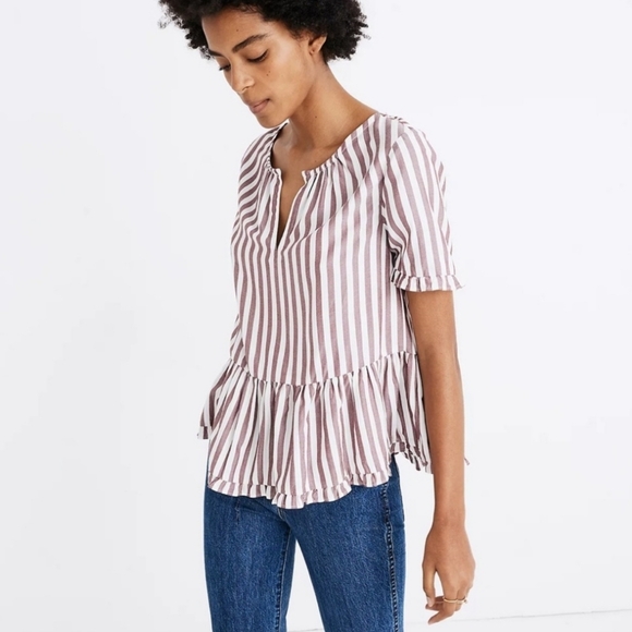 Madewell Tops - Madewell Striped Peplum top